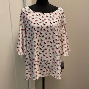 Plus size 22W flutter sleeve blouse